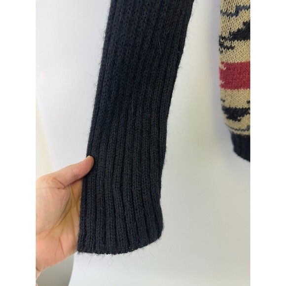 Tequila Solo Wool Mohair Sweater V-Neck Southwest Pattern Oversized Womens Small - Picture 2 of 11